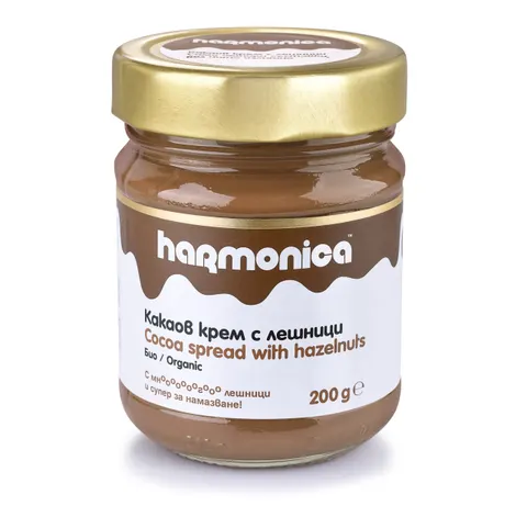 Био Какаов крем с лешници Harmonica 200гр.